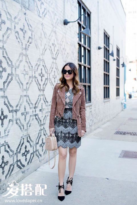 麂皮絨機(jī)車夾克搭配