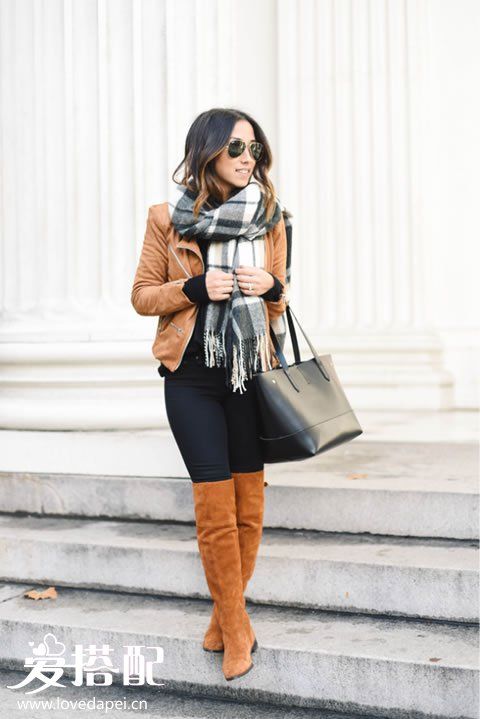 麂皮絨機(jī)車夾克搭配